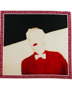 Each x Other Red Black Silk Printed Scarf 47" x 47"
